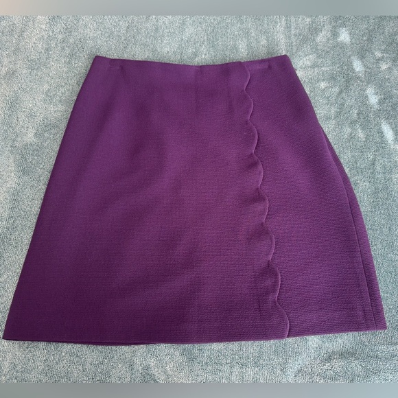 Club Monaco Vidita Scalloped A-Line Mini Skirt Violet Purple Size 4 - Picture 1 of 8